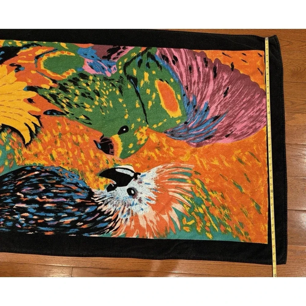 Jungle Oversized Big Beach Pool Bath Towel Tropical Cotton Parrots 35 X 65‎